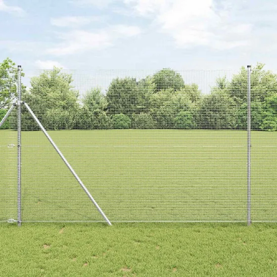 vidaXL Svejset Trådhegn Sølv 1,6 x 10 m
