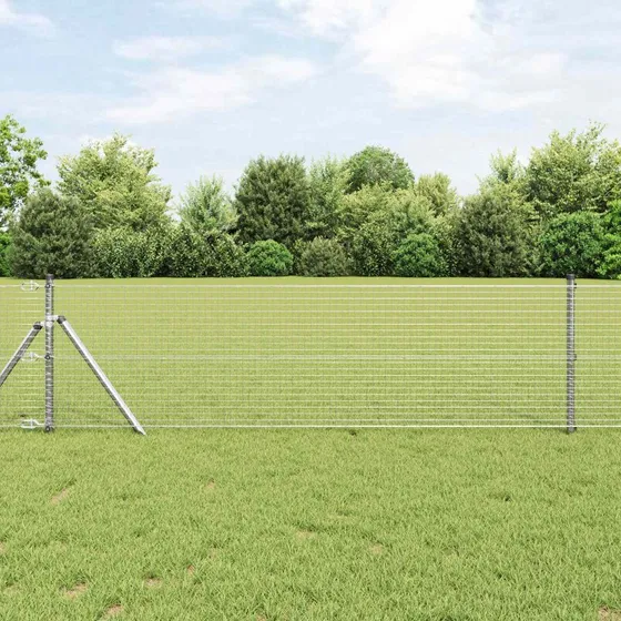 vidaXL Svejset Trådhegn Sølv 0,8 x 25 m