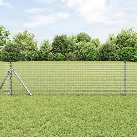 vidaXL Svejset Trådhegn Sølv 0,4 x 50 m