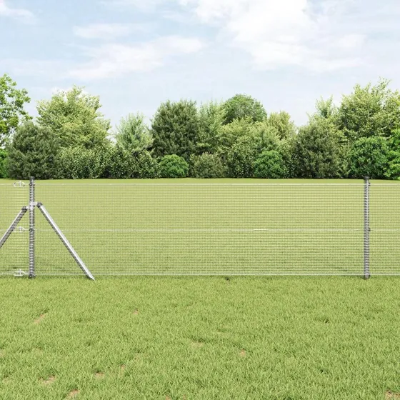 vidaXL Svejset Trådhegn Sølv 0,4 x 50 m