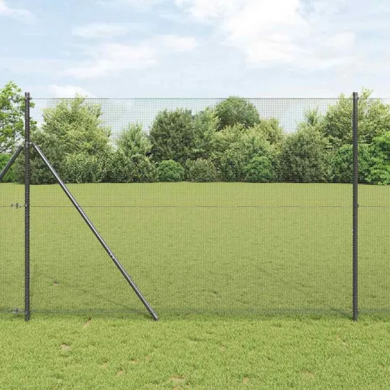 vidaXL Svejset Trådhegn Grå 1,6 x 10 m