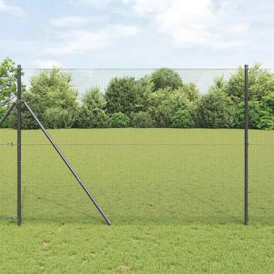 vidaXL Svejset Trådhegn Grå 1,5 x 25 m