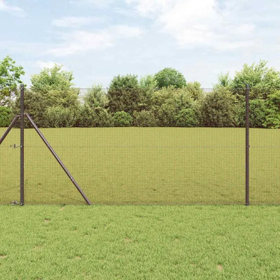 vidaXL Svejset Trådhegn Rød 1,5 x 25 m