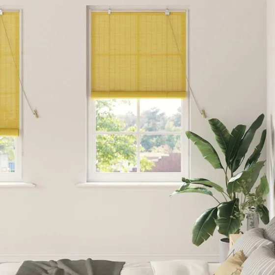 vidaXL Rullegardin Bambus Gul 90 x 220 cm