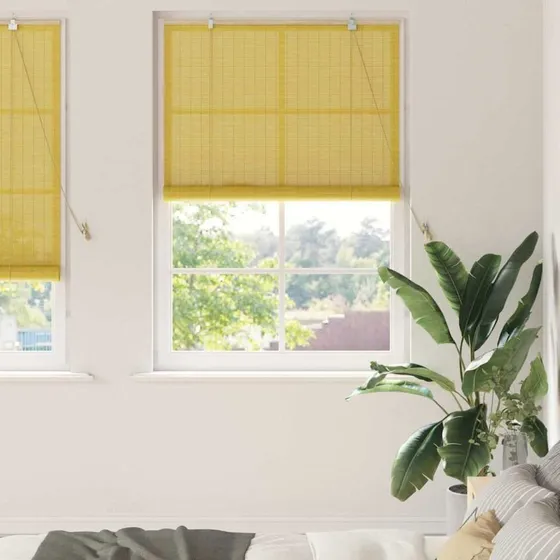 vidaXL Rullegardin Bambus Gul 120 x 220 cm