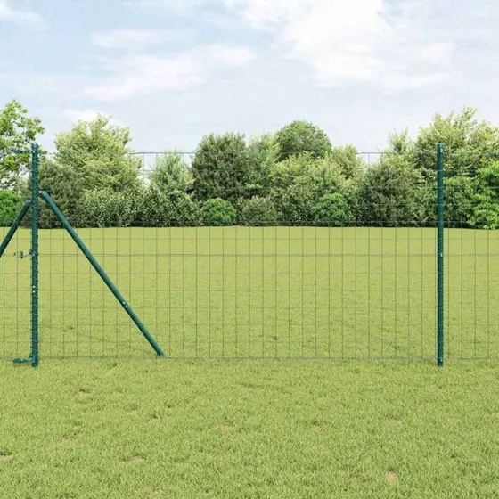 vidaXL Euro Hejn Grøn 1,2 x 10 m PVC-belagt jern