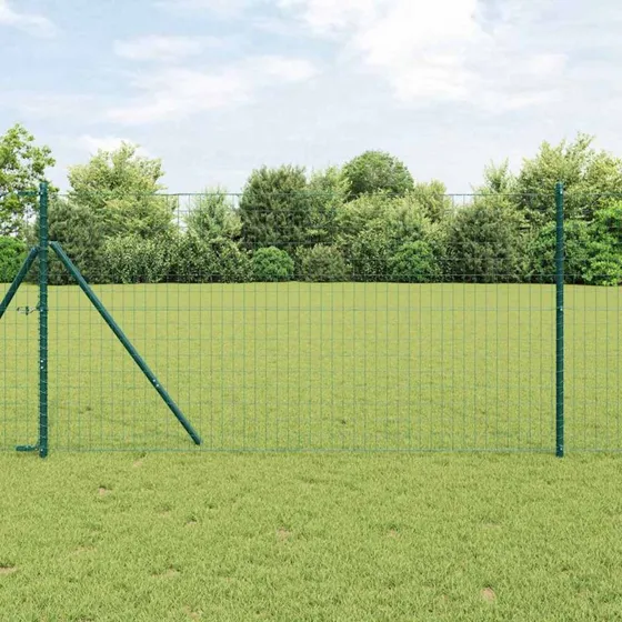 vidaXL Euro Hejn Grøn 1,2 x 25 m PVC-belagt jern