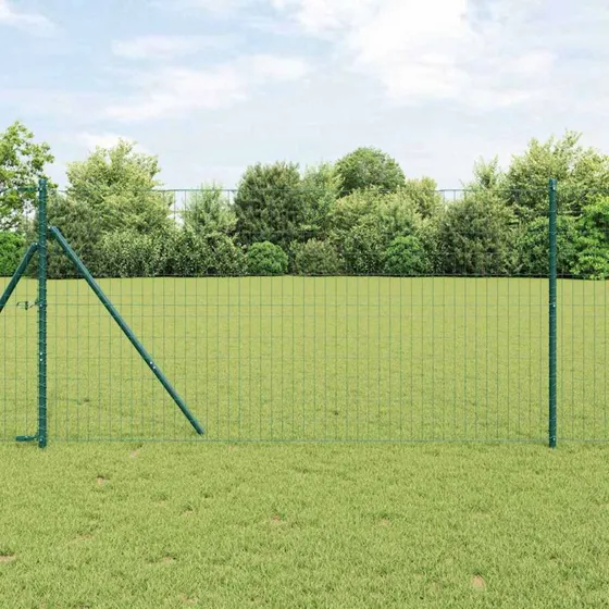 vidaXL Euro Hejn Grøn 1,2 x 25 m PVC-belagt jern