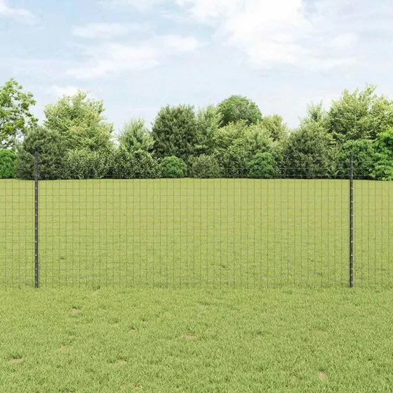 vidaXL Hegnspæl 44 stk Grå 140 cm Stål