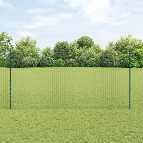 vidaXL Hegnspæl 44 stk Grøn 200 cm Stål