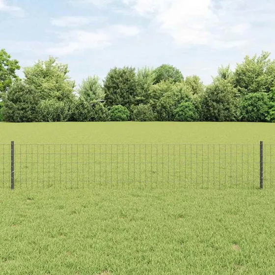 vidaXL Hegn med Post Grå 0,4 x 10 m