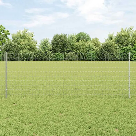 vidaXL Hegn med Post Sølv 0,8 x 25 m