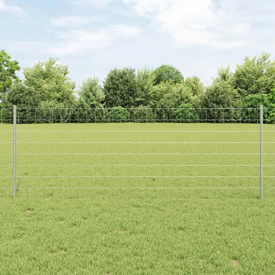 vidaXL Hegn med Post Sølv 0,8 x 25 m
