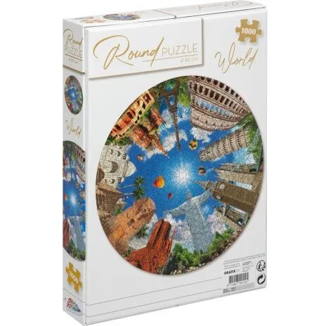 WORLD Rundt puslespil 1000 brikker – Mandala 68 cm