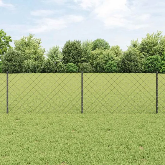 vidaXL Hegn med Post Grå 0,6 x 10 m Stål