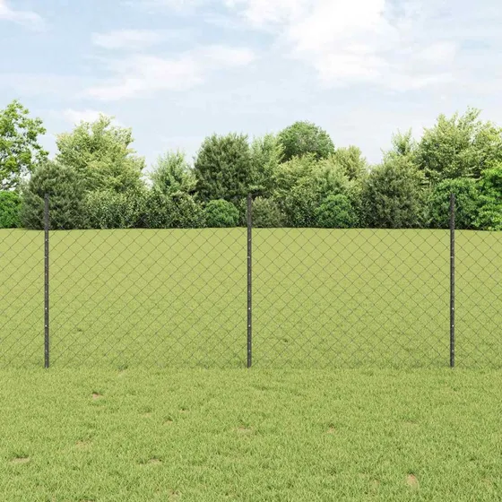 vidaXL Hegn med Post Grå 1 x 25 m Stål