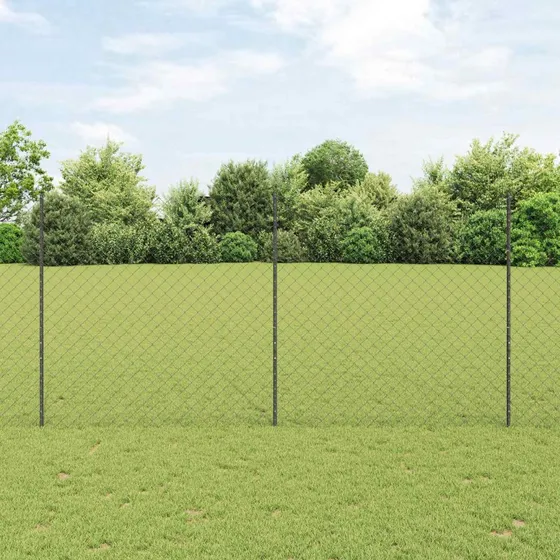 vidaXL Hegn med Post Grå 1,6 x 25 m Stål