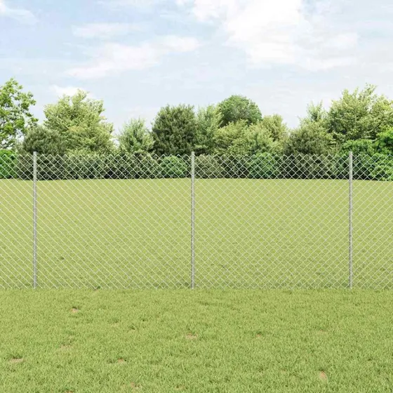 vidaXL Hegn med Post Sølv 1 x 10 m