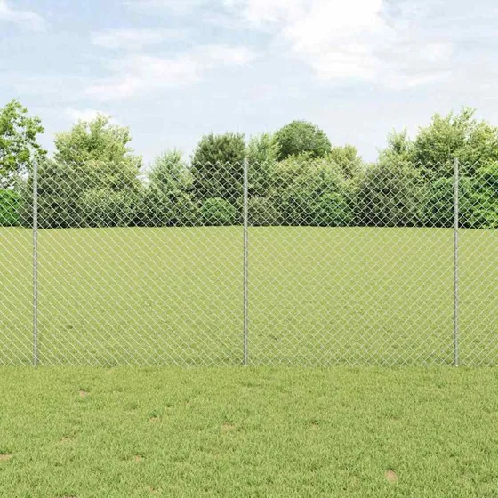 vidaXL Hegn med Post Sølv 1,2 x 10 m