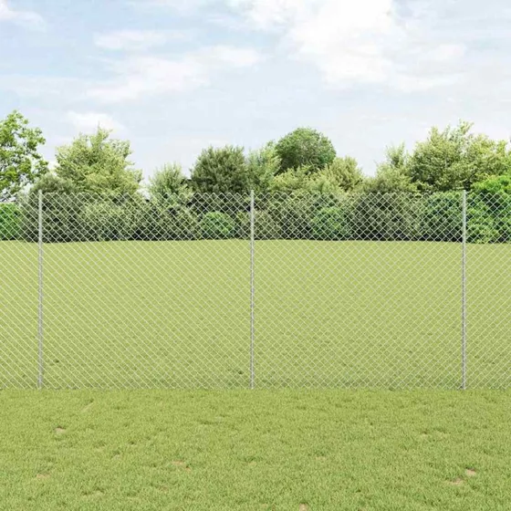 vidaXL Hegn med Post Sølv 1,4 x 10 m