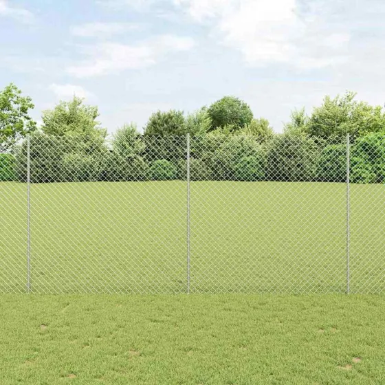 vidaXL Hegn med Post Sølv 1,5 x 10 m