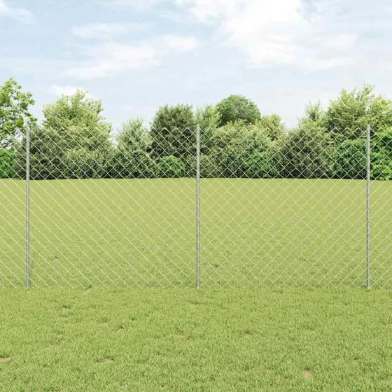 vidaXL Hegn med Post Sølv 1,2 x 10 m