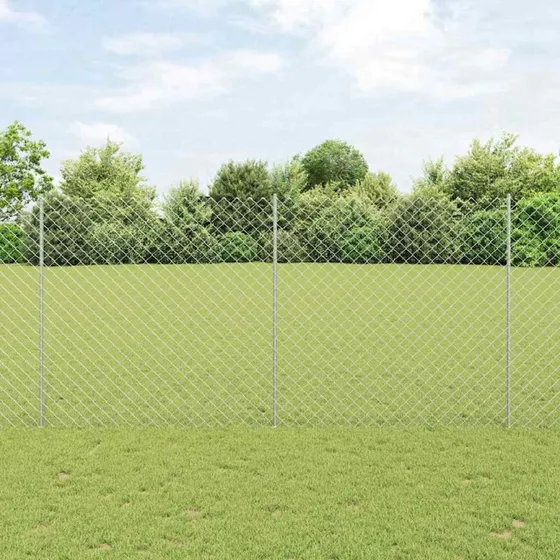 vidaXL Hegn med Post Sølv 1,5 x 10 m