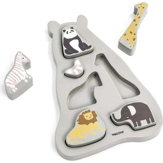 Smallstuff Træpuslespil Zoo – 6 brikker til små opdagelsesrejsende