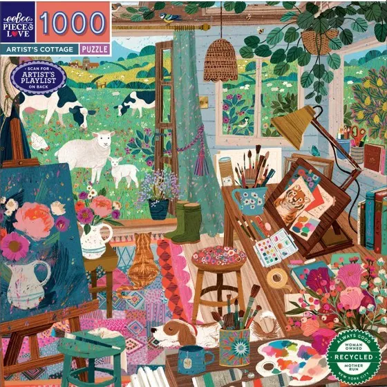 eeBoo Artist's Cottage 1000 brikker puslespil
