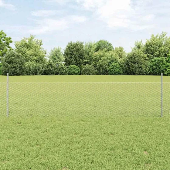 vidaXL Hegn med Post Sølv 0,5 x 25 m