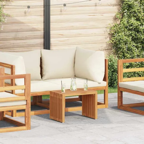 vidaXL Have Side Bord Brun 50 x 32,5 x 35 cm Massiv Teaktræ