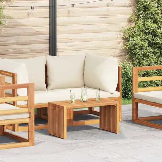vidaXL Have Side Bord Brun 70 x 37,5 x 35,5 cm Massiv Teaktræ