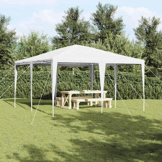 vidaXL Hvid Party Tent 400 x 400 x 266 cm Polyethylen & Stål