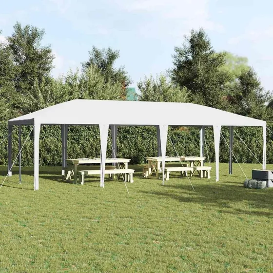 vidaXL Hvid Party Tent 800 x 400 x 266 cm, Polyethylen og Stål