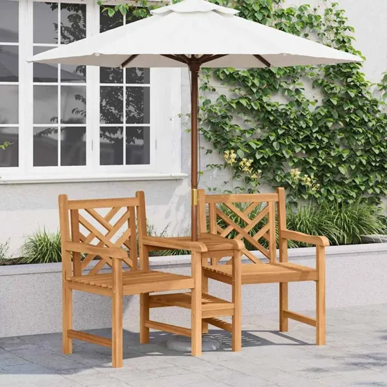 vidaXL Haveudendørsstol 152 x 63 x 89 cm i massiv teaktræ