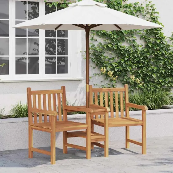 vidaXL Massiv Teaktræ Havestol 152 x 63 x 89 cm Brun
