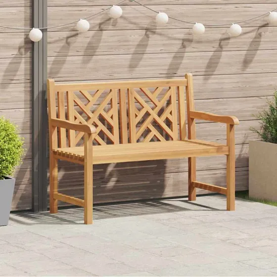 vidaXL Havebænk 114 x 60 x 90 cm Brun Massiv Teaktræ