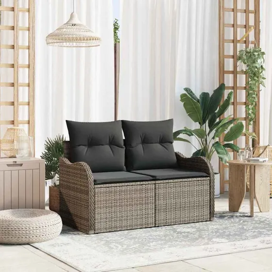 vidaXL Havemøbelsofa Grå 121 x 62 x 69 cm med pude