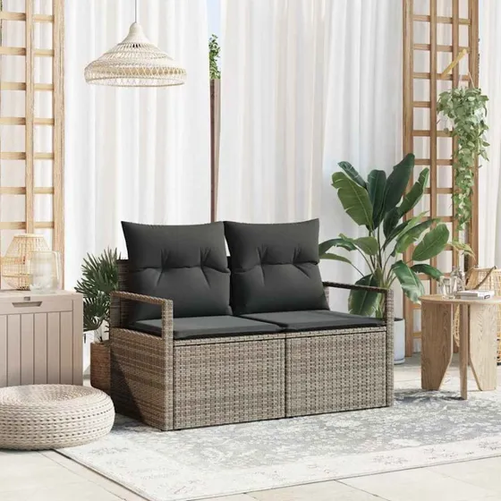 vidaXL Havemøbelsofa Grå 120 x 62 x 69 cm PolyRattan