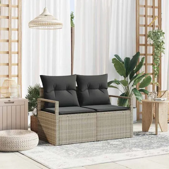vidaXL Havemøbelsofa Grå 120 x 62 x 69 cm PolyRattan