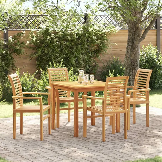 vidaXL Spisestuel 4 stk Brun Massiv Teaktræ 62 x 55 x 94 cm