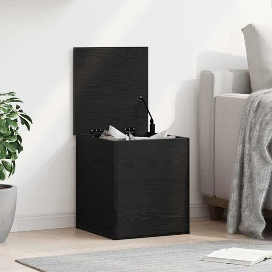 vidaXL Opbevaringskasse Sort 40 x 42 x 46 cm Konstrueret Træ
