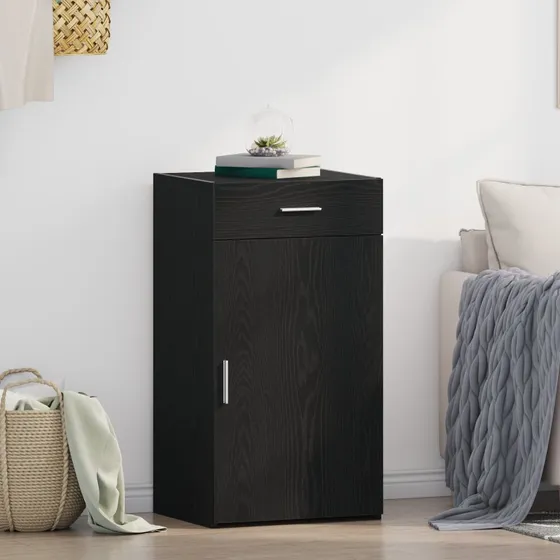 vidaXL Sideboard med skuffe, Sort, 50 x 42,5 x 93 cm
