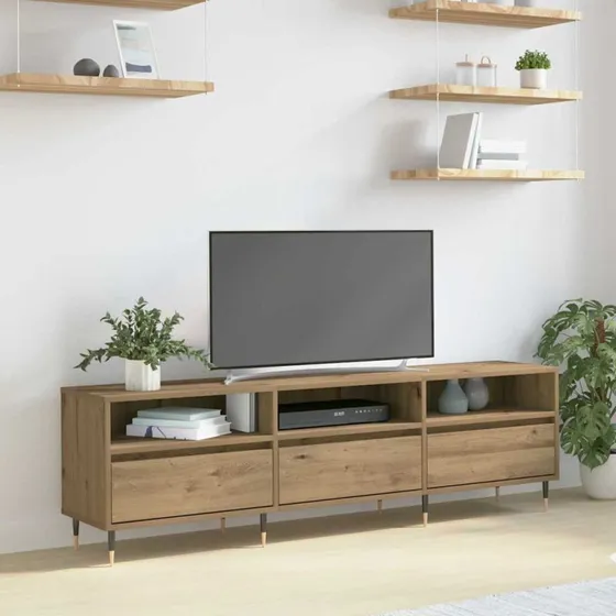 vidaXL Artisan Egetræ TV-skab 150 x 30 x 45 cm