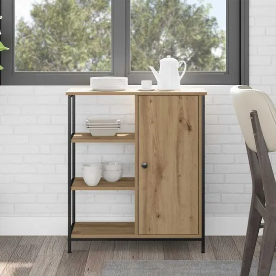 vidaXL Sideboard Artisan Egetræ 70 x 30 x 80 cm