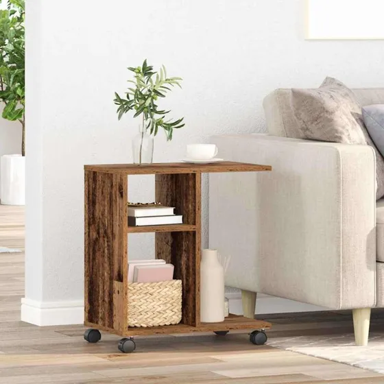 vidaXL Sidebord med hylde Gammelt træ 50 x 30 x 55 cm