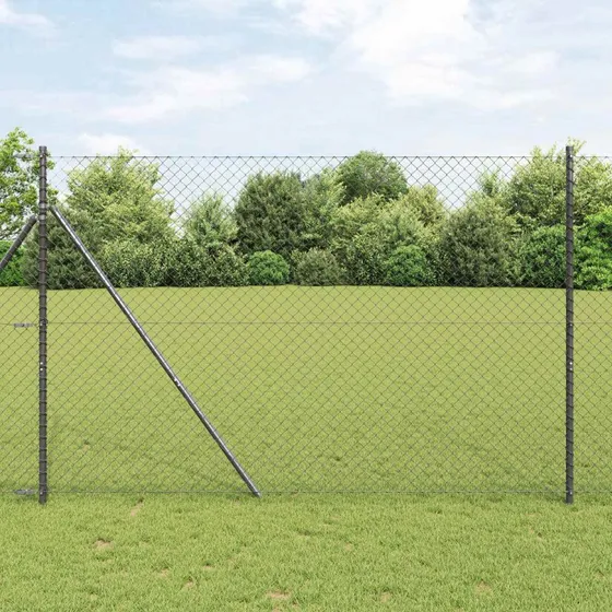 vidaXL Kædelink indhegning Grå 10 x 1.6 m Stål