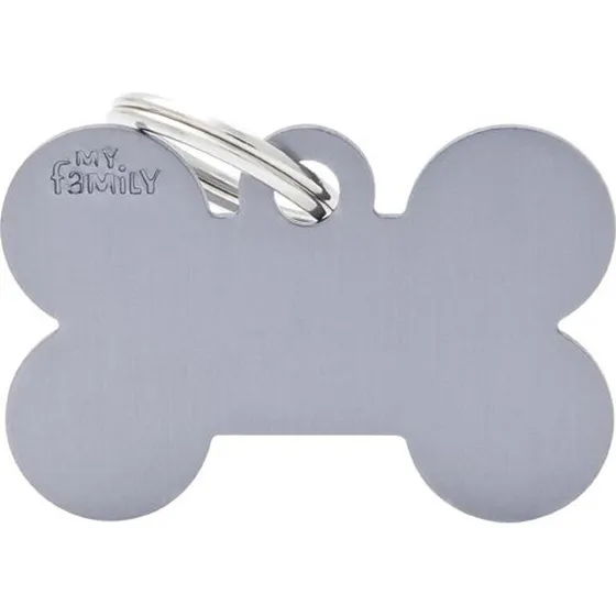 My Family Hundetegn Basic Kødben – Grå (inkl. gravering)