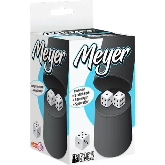 Meyer - klassisk terningspil med 2 raflebægre & 6 terninger