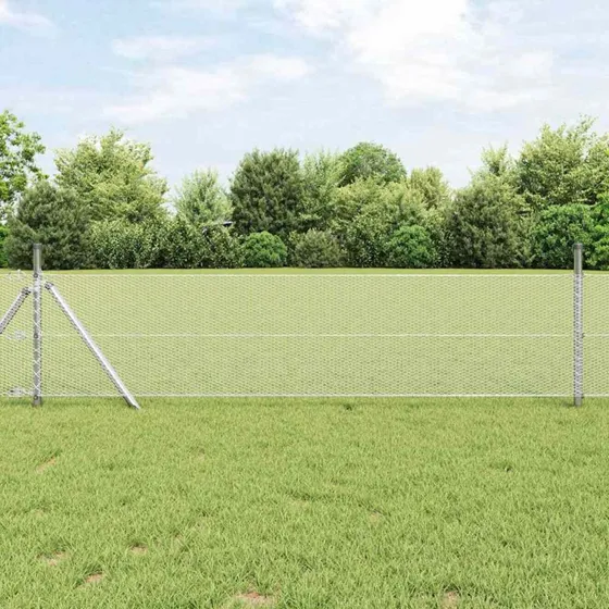 vidaXL Hexagon Hegn Sølv 0,4 x 25 m Galvaniseret Stål